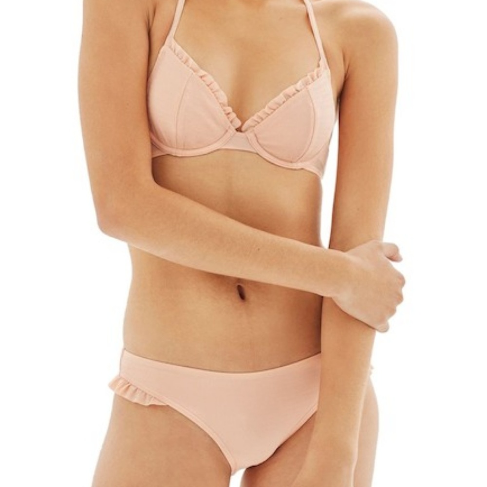 Top Shop Textured Frill Bikini Bottoms - Picture 2 of 3